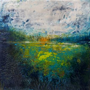 Longing - encaustics on wood panel - 10 x 10"