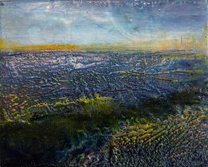 The light - encaustics on wood panel - 8 x 10"