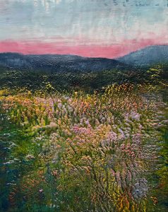 At Day's End; encaustics on wood panel 16 x 20"