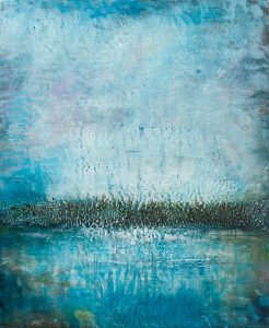 Upcycled I - encaustics on wood panel - 16 x 21"