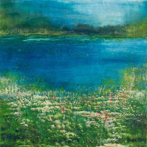 Revy - encaustics on cradle board - 8 x 8"