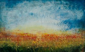 At the break of day - encaustics on cradle panel - 9,5x15"