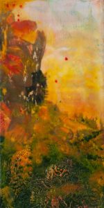 Untitled- encaustics on wood panel - 5 x 12"