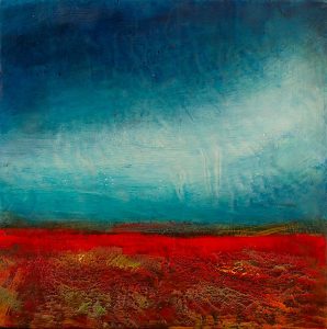 Red - encaustic on board - 12 x12" - $299 (framed)