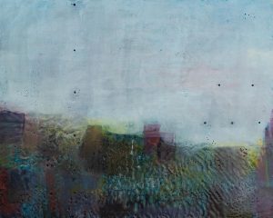 A distant memory - encaustic on cradle board - 16x20"