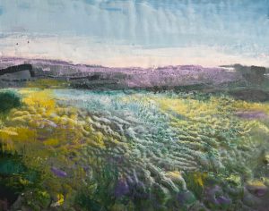 A Place remembered; encaustic on cradle board; 11 x 14"